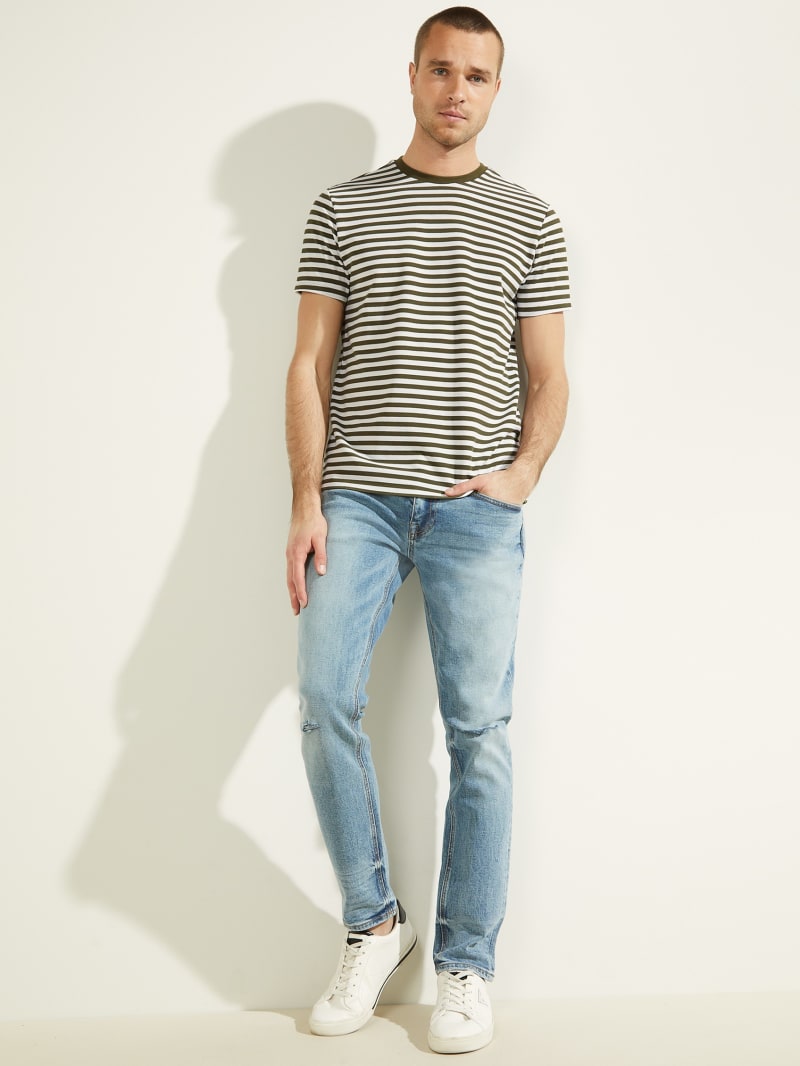 Guess Finn Pique Striped Tee T-shirts Heren Gekleurd | 0452-GQBVT