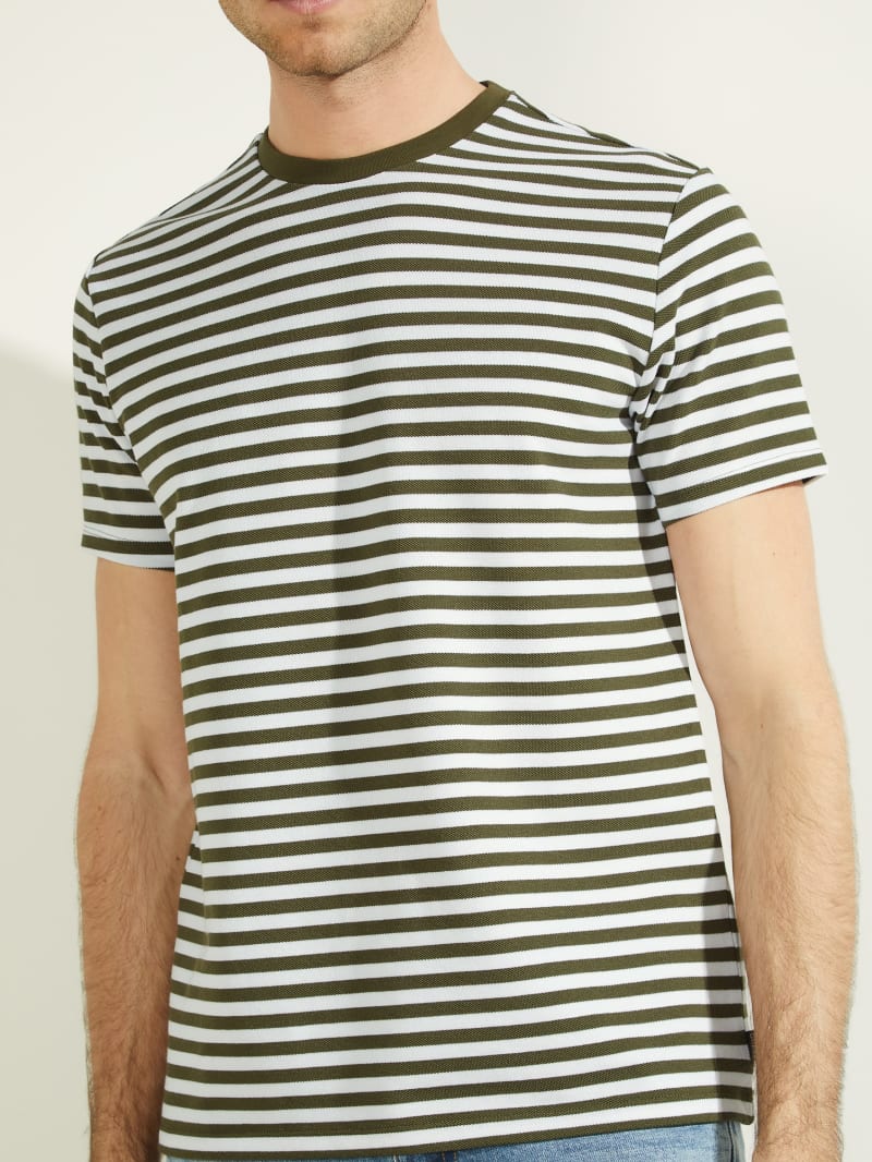 Guess Finn Pique Striped Tee T-shirts Heren Gekleurd | 0452-GQBVT