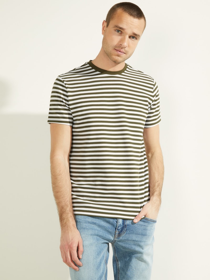 Guess Finn Pique Striped Tee T-shirts Heren Gekleurd | 0452-GQBVT