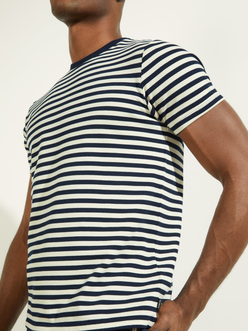 Guess Finn Pique Striped Tee T-shirts Heren Gekleurd | 2897-WHKYU