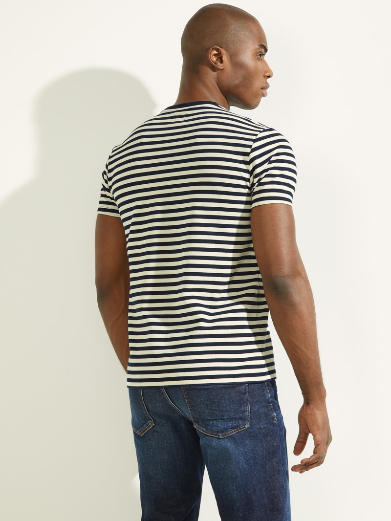 Guess Finn Pique Striped Tee T-shirts Heren Gekleurd | 2897-WHKYU