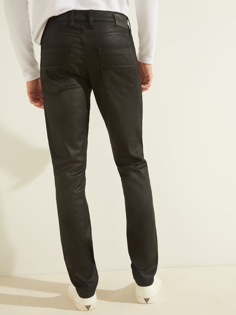 Guess Freeformed Moto Slim Tapered Broek Heren Zwart | 2371-VDNBJ