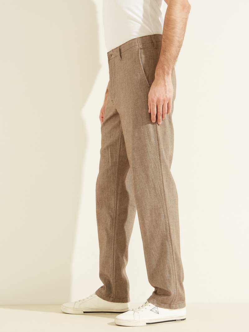 Guess Fremont Slim Tapered Broek Heren Bruin | 7450-DCNVZ