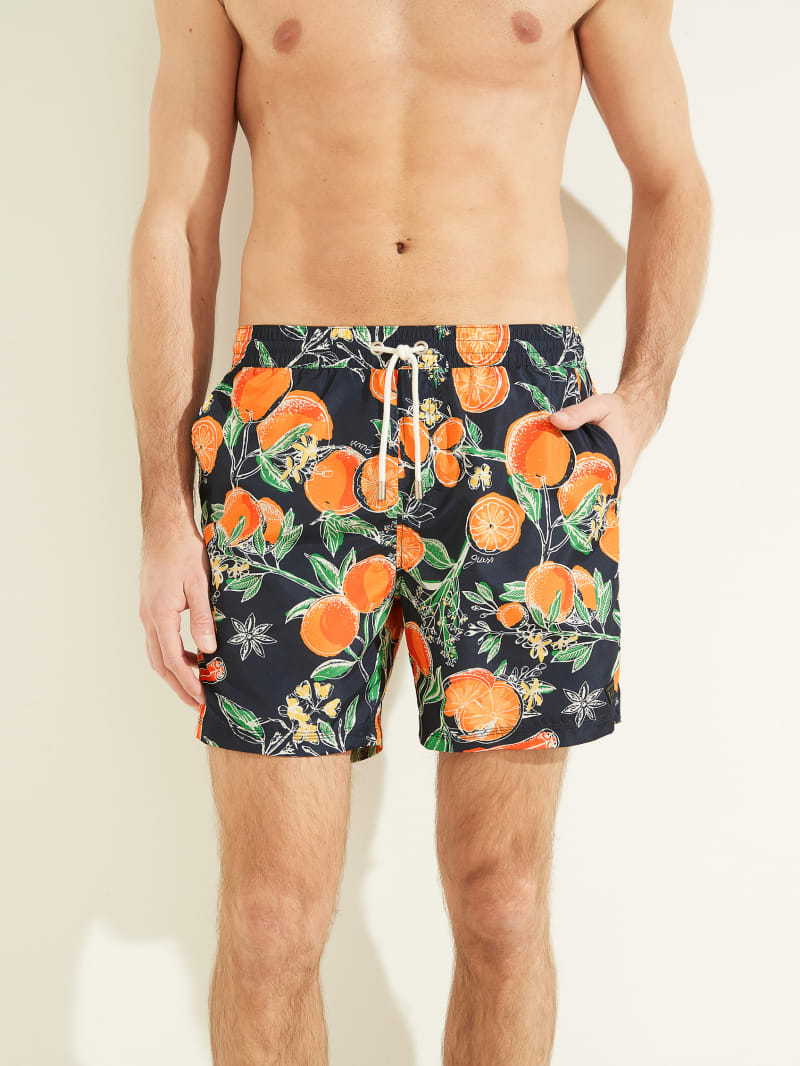 Guess Fruit Woven Swim Trunks Zwemkleding Heren Oranje | 1457-BMPVF