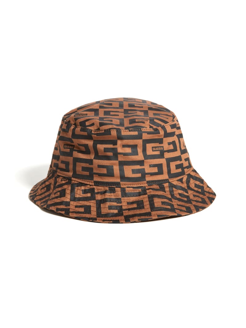 Guess G Checker Logo Bucket Hoeden Dames Bruin | 4128-VHDWR