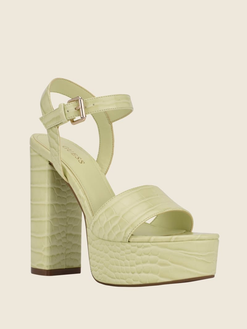 Guess Gabeli Croc Platform Hakken Dames Groen | 8126-TQZSM