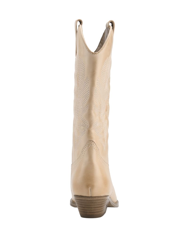 Guess Gallen Leren Knee-High Cowgirl Laarzen Dames Beige | 1420-DRBUP