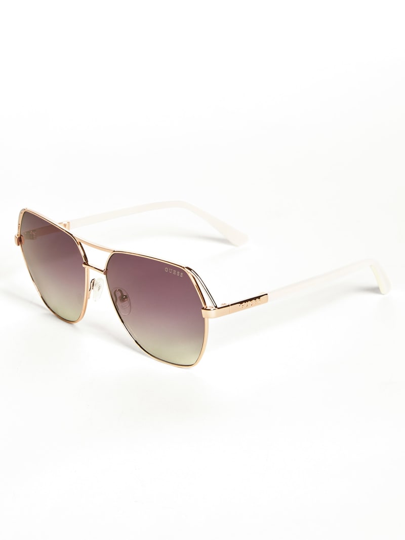 Guess Geometric Aviator Zonnebril Dames Goud | 7295-ZCYDU