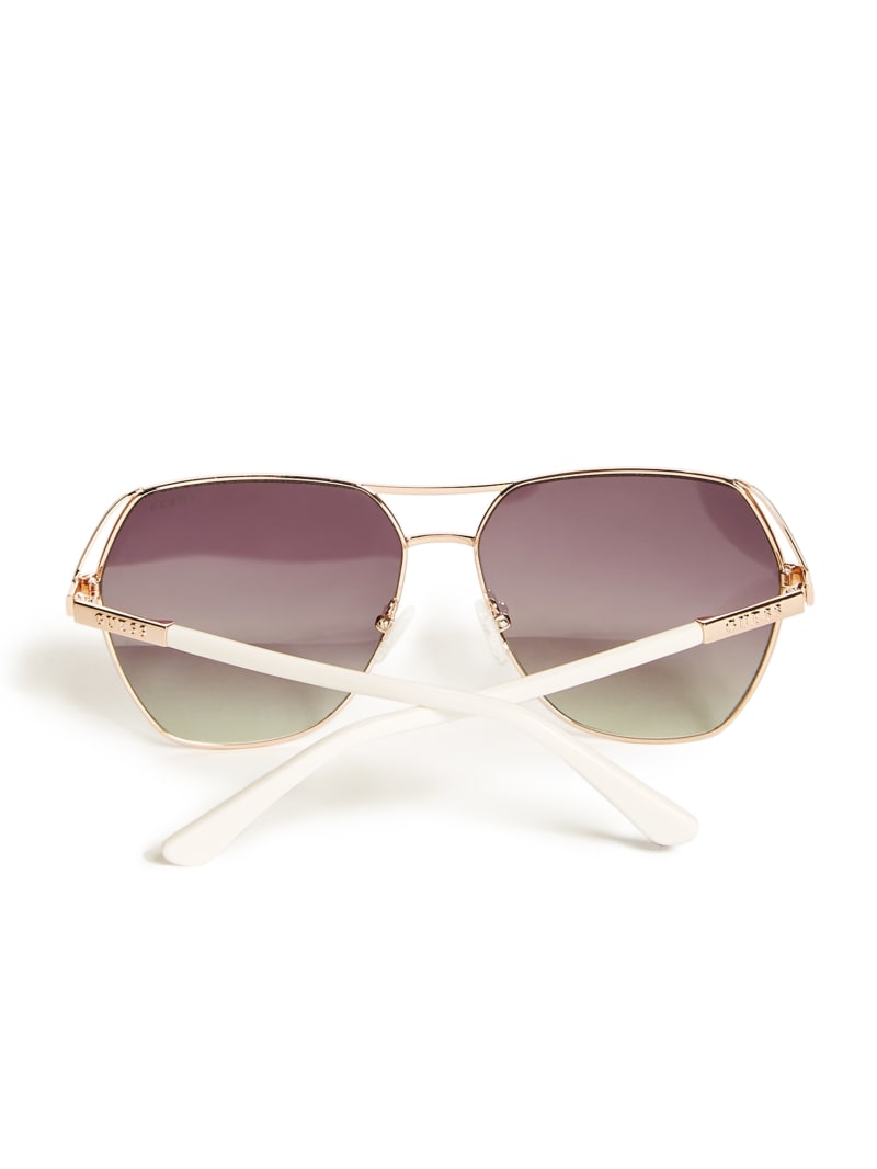 Guess Geometric Aviator Zonnebril Dames Goud | 7295-ZCYDU