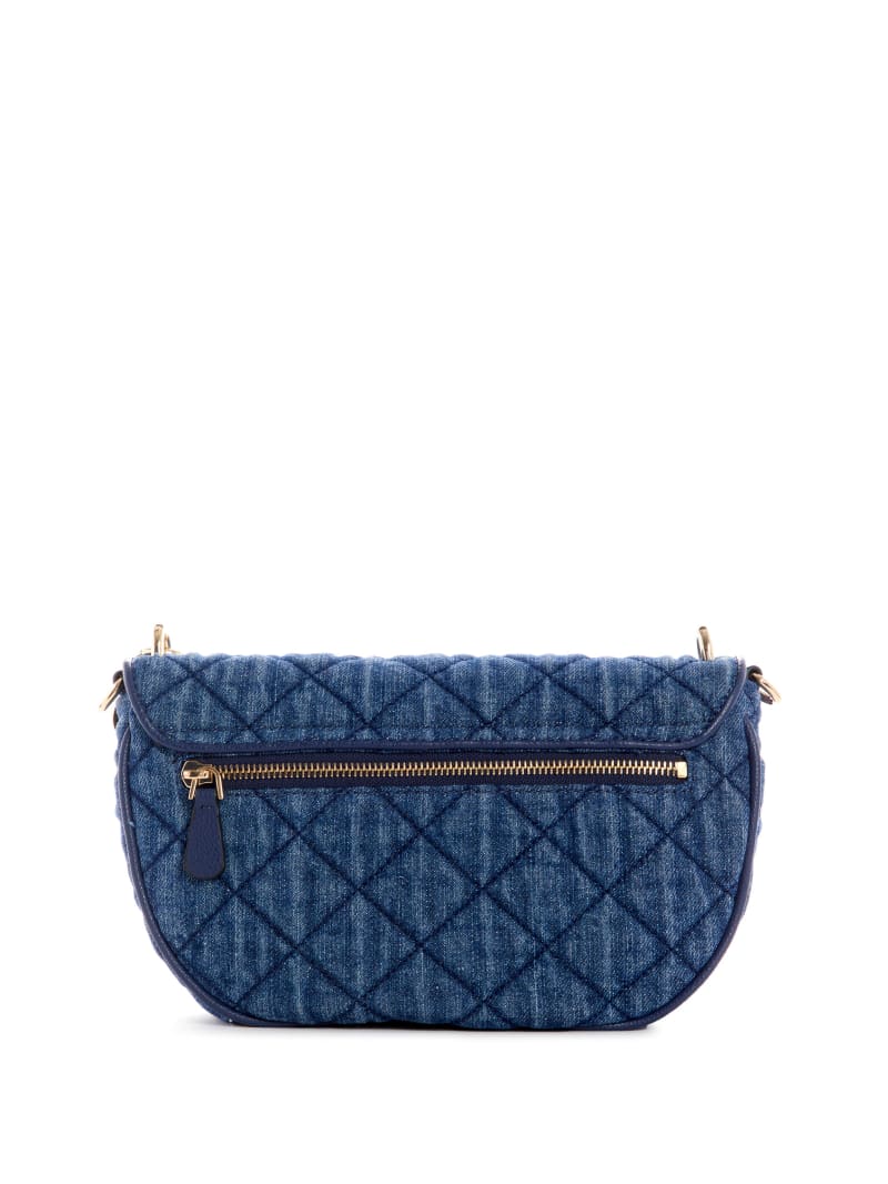 Guess Gillian Denim Flap Crossbodytassen Dames Blauw | 2431-LJGVW