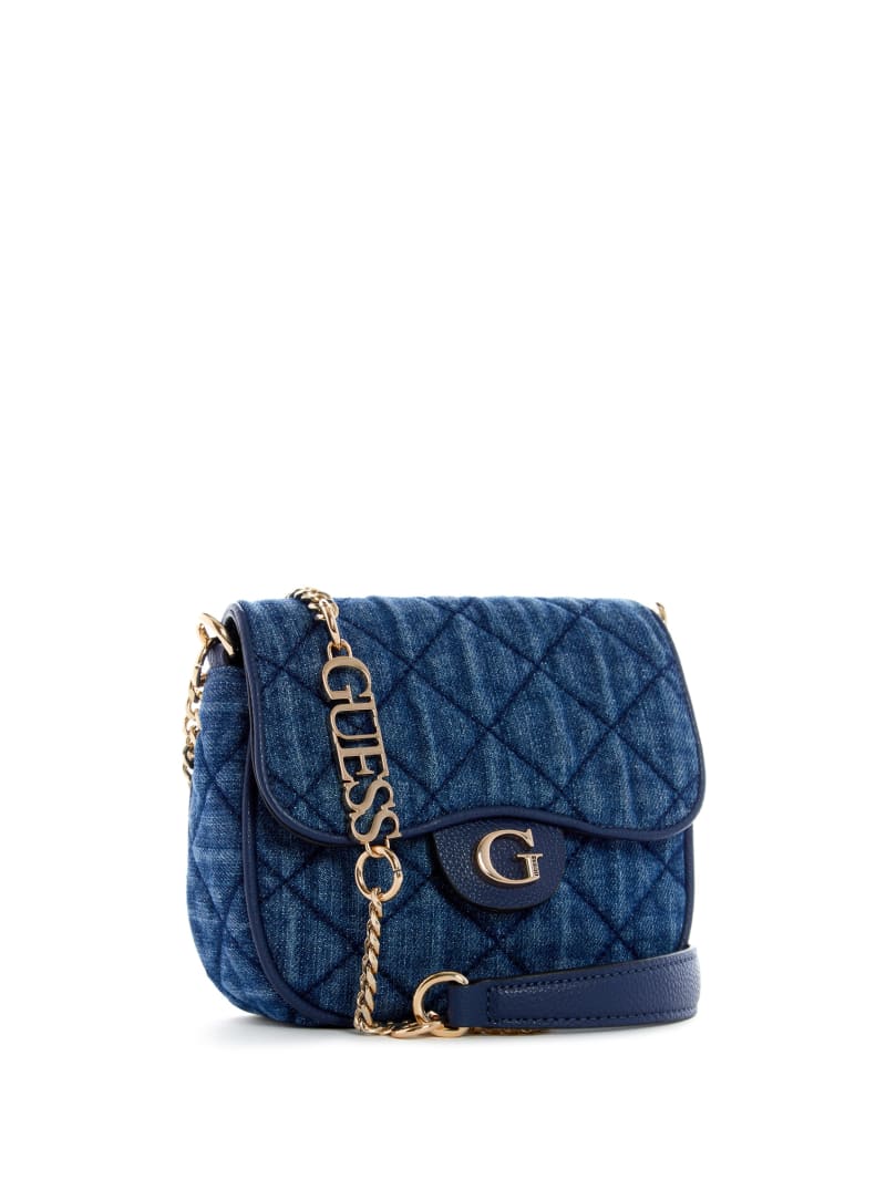 Guess Gillian Denim Flap Mini Tassen Dames Blauw | 2079-NAVQX