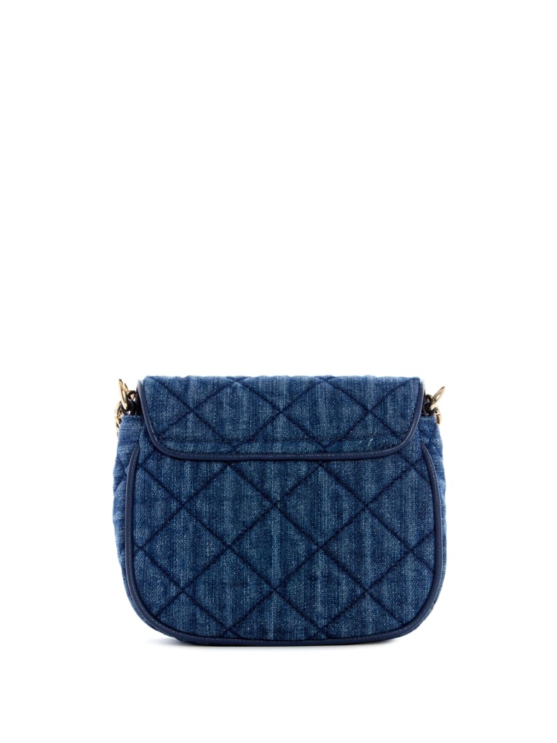 Guess Gillian Denim Flap Mini Tassen Dames Blauw | 2079-NAVQX