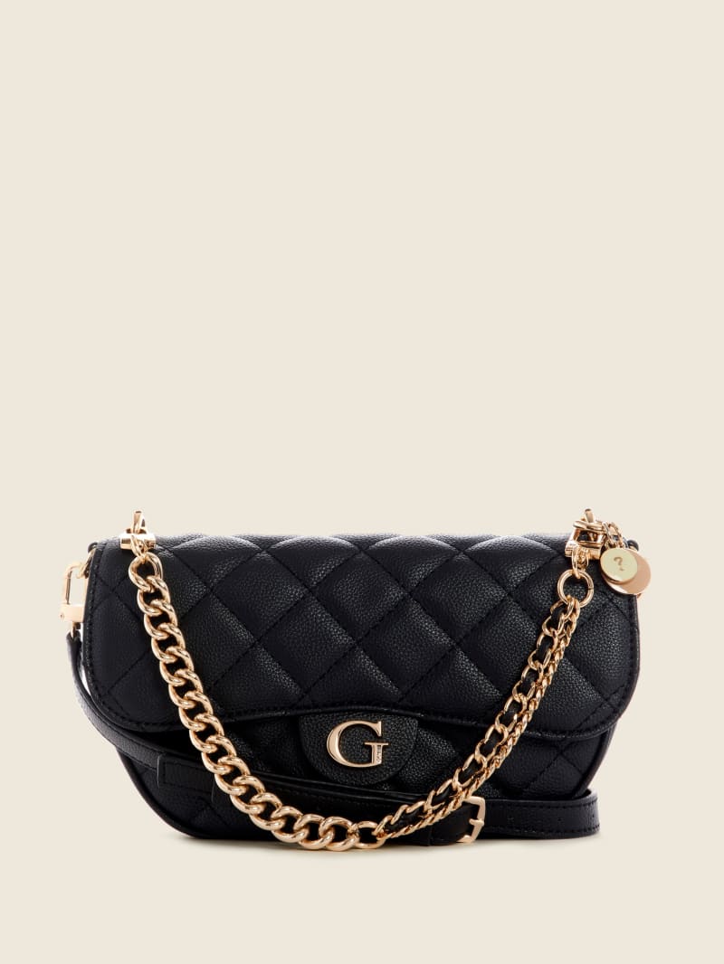 Guess Gillian Quilted Flap Crossbodytassen Dames Zwart | 1504-RLEPY