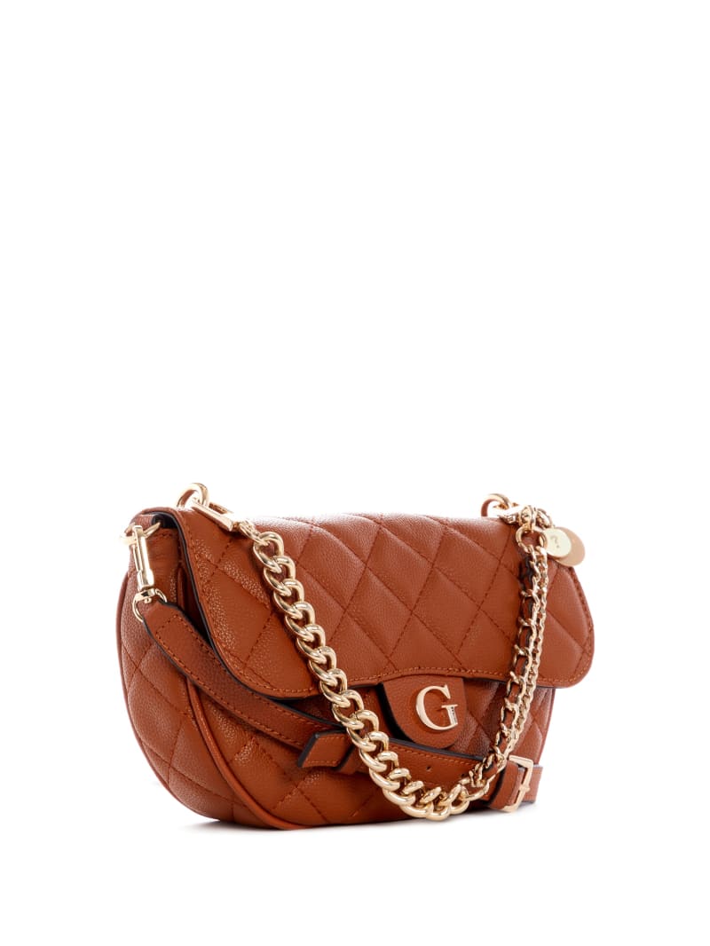 Guess Gillian Quilted Flap Crossbodytassen Dames Bruin | 1529-HATBU