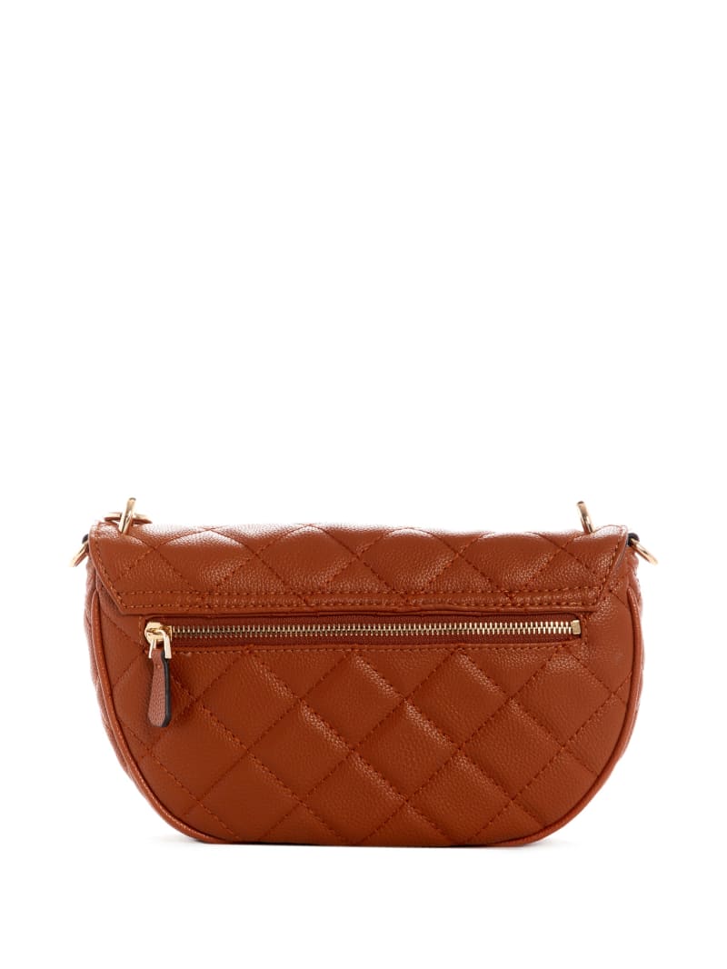 Guess Gillian Quilted Flap Crossbodytassen Dames Bruin | 1529-HATBU