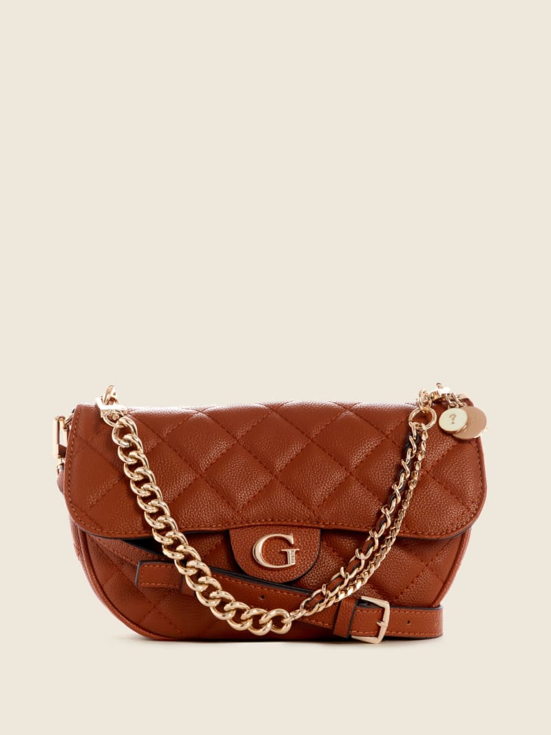 Guess Gillian Quilted Flap Crossbodytassen Dames Bruin | 1529-HATBU