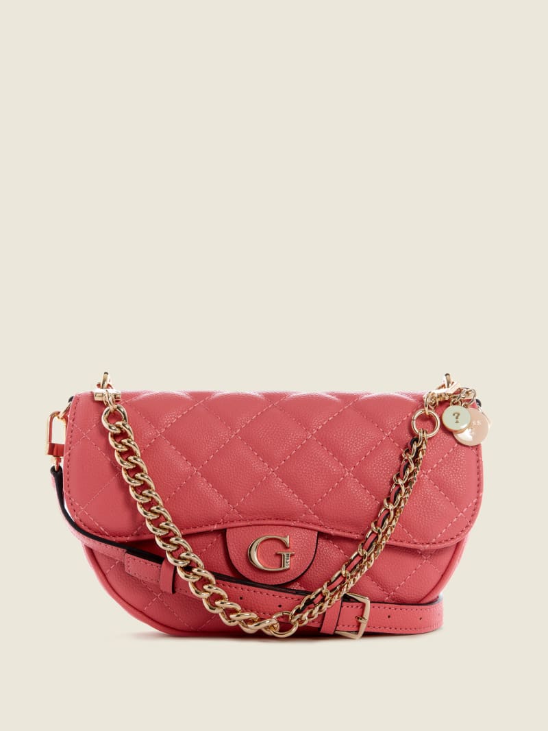 Guess Gillian Quilted Flap Crossbodytassen Dames Abrikoos | 3561-KMBCA