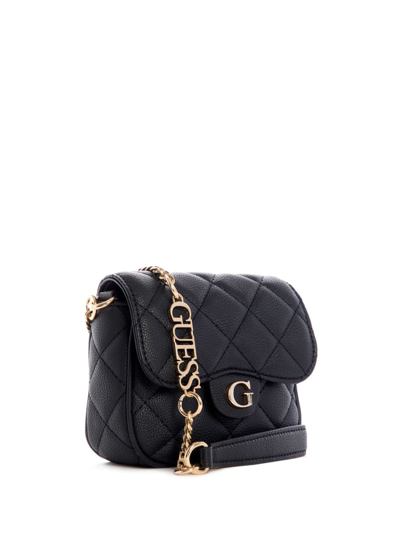 Guess Gillian Quilted Flap Crossbodytassen Dames Zwart | 8763-SWEKP