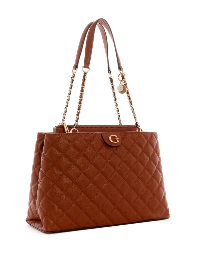 Guess Gillian Quilted High Society Boekentassen Dames Bruin | 2160-WSXQL