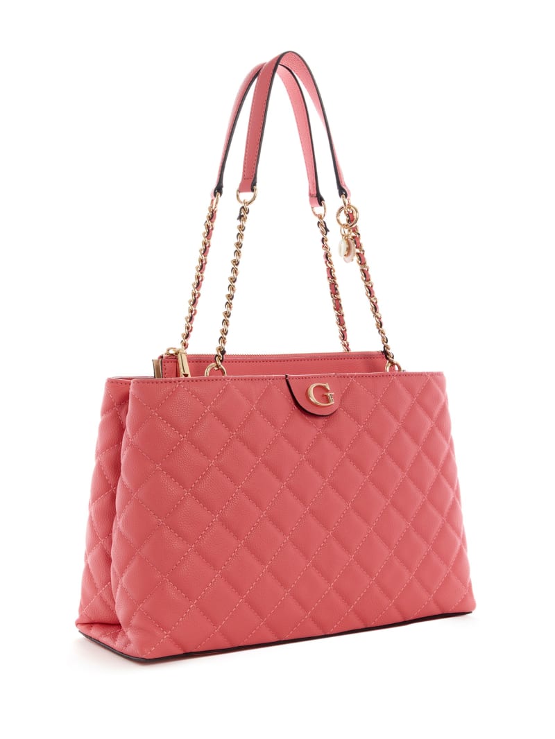 Guess Gillian Quilted High Society Boekentassen Dames Abrikoos | 2405-ZWJKD