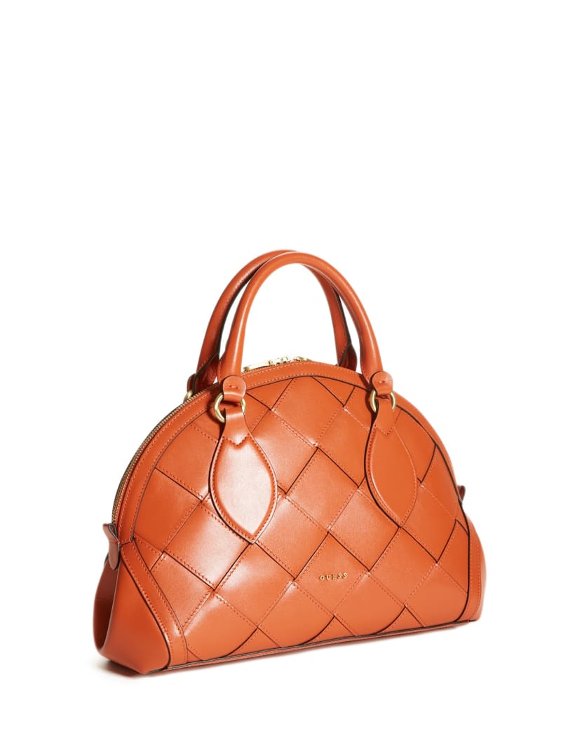 Guess Giorgia Leren Dome Tote Tassen Dames Oranje | 4509-YSBQE