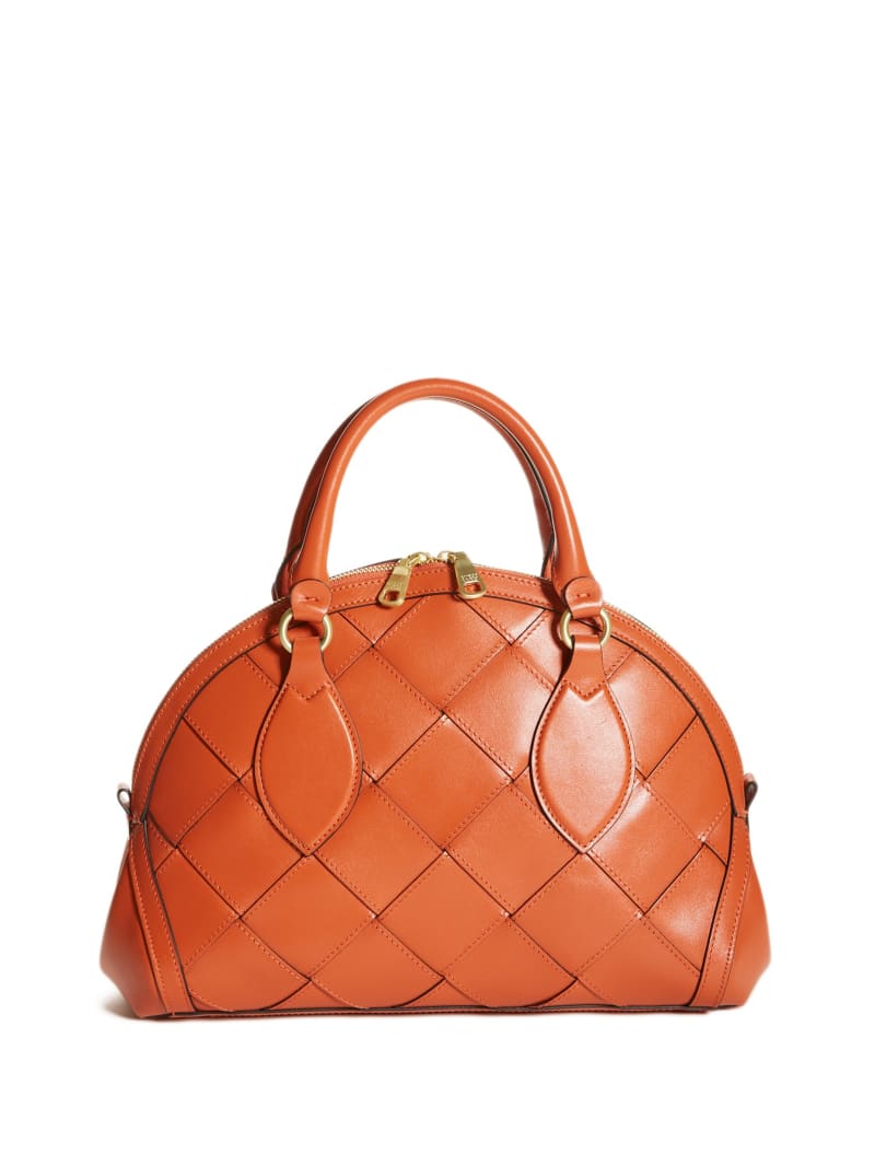 Guess Giorgia Leren Dome Tote Tassen Dames Oranje | 4509-YSBQE