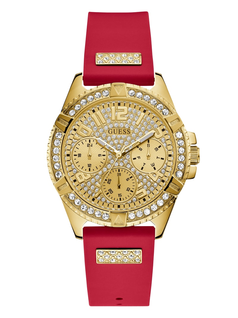 Guess Gold-Tone And Red Multifunctioneel Horloge Dames Rood | 6238-BWHYZ