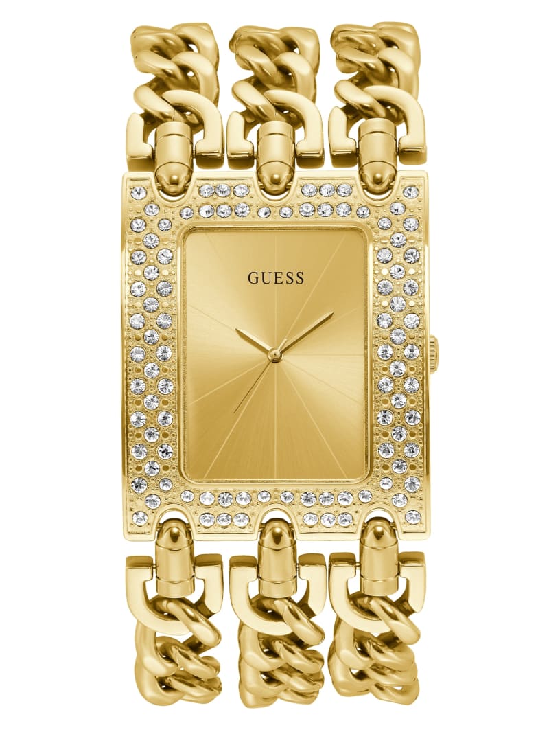 Guess Gold-Tone Chain Analog Horloge Dames Goud | 3425-VOYUN