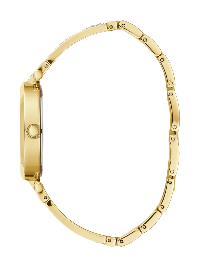 Guess Gold-Tone Crystal Bangle Analog Horloge Dames Goud | 5291-SEWUD