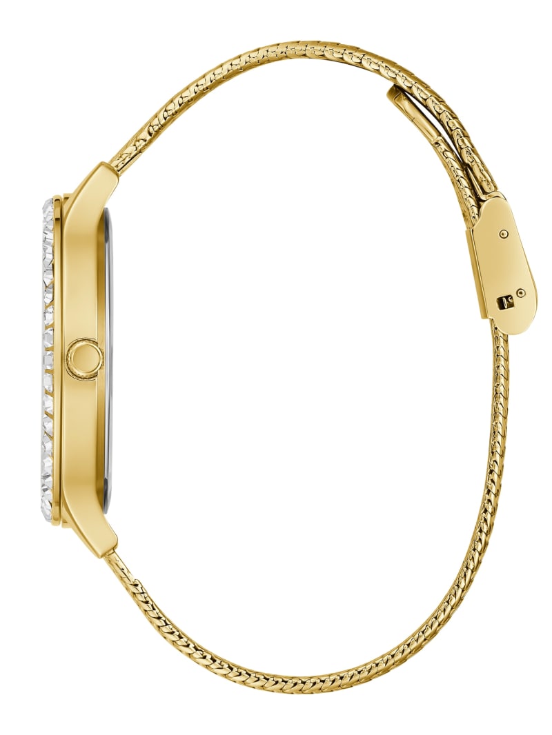 Guess Gold-Tone Mesh Analog Horloge Dames Goud | 4391-AKFZG