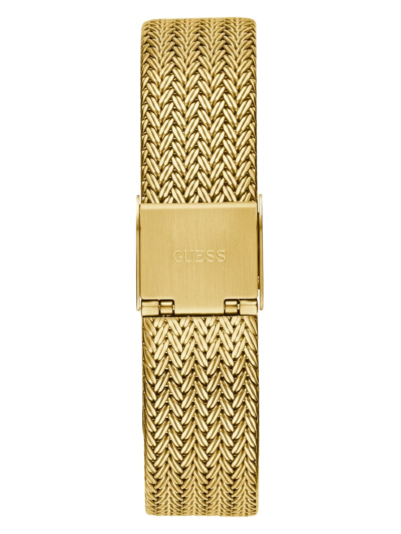 Guess Gold-Tone Mesh Analog Horloge Dames Goud | 4391-AKFZG