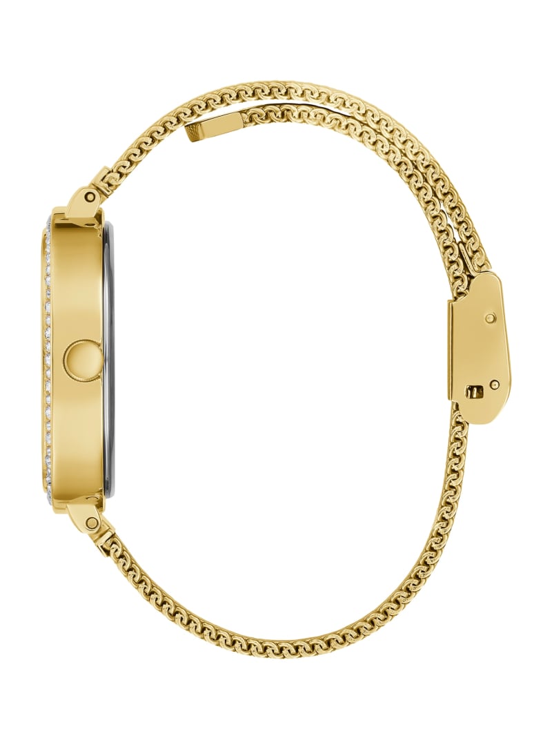 Guess Gold-Tone Mesh Analog Horloge Dames Goud | 9136-HFAME