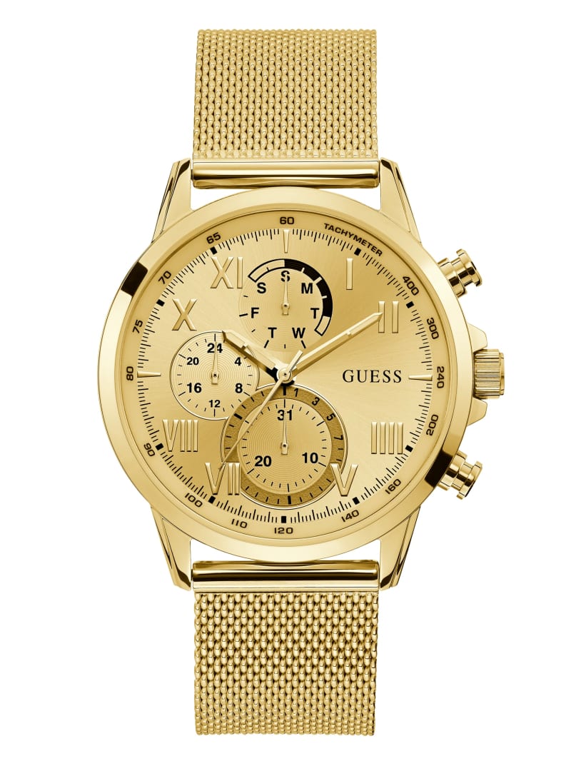 Guess Gold-Tone Mesh Multifunctional Horloge Heren Goud | 1630-TCJVE