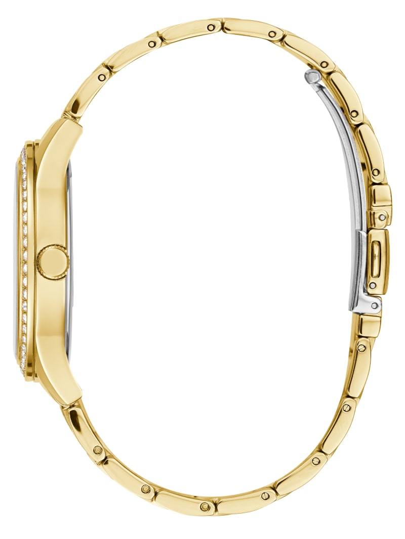 Guess Gold-Tone Quattro G Analog Horloge Dames Goud | 2340-ZYBWU