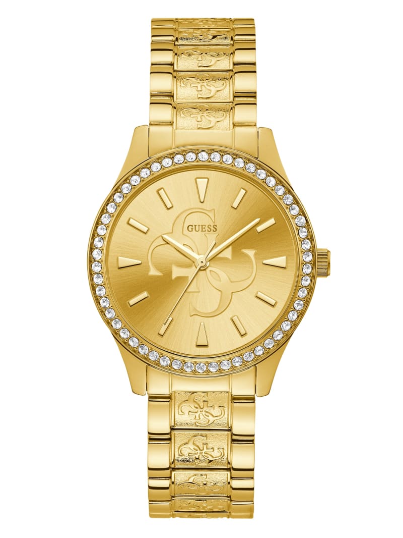 Guess Gold-Tone Quattro G Analog Horloge Dames Goud | 2340-ZYBWU