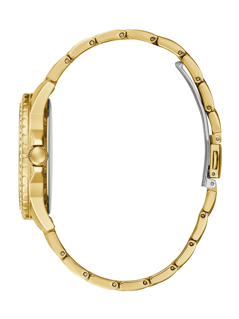 Guess Gold-Tone Rhinestone Analog Horloge Dames Goud | 1547-GFWOV