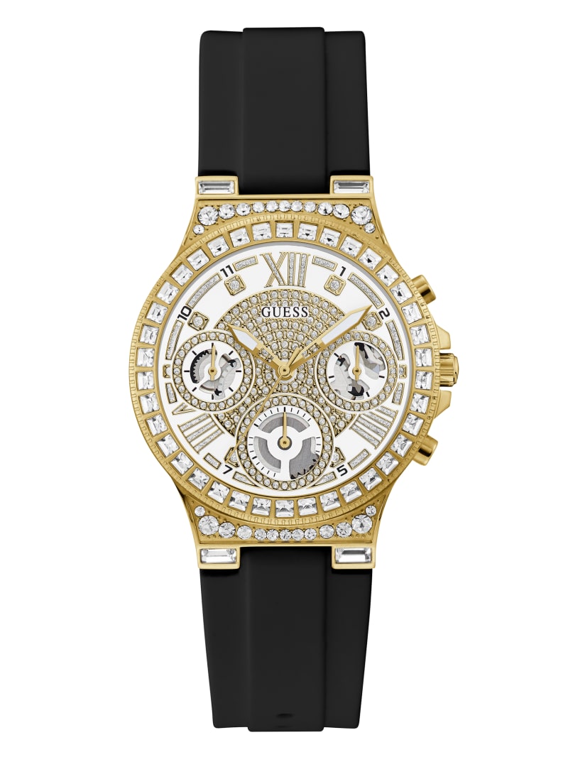 Guess Gold-Tone Rhinestone Multifunctioneel Horloge Dames Gekleurd | 0639-OAUXG