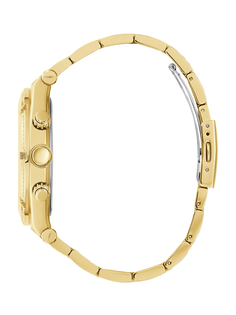 Guess Gold-Tone Rhinestone Multifunctioneel Horloge Heren Goud | 9764-ZIVHU