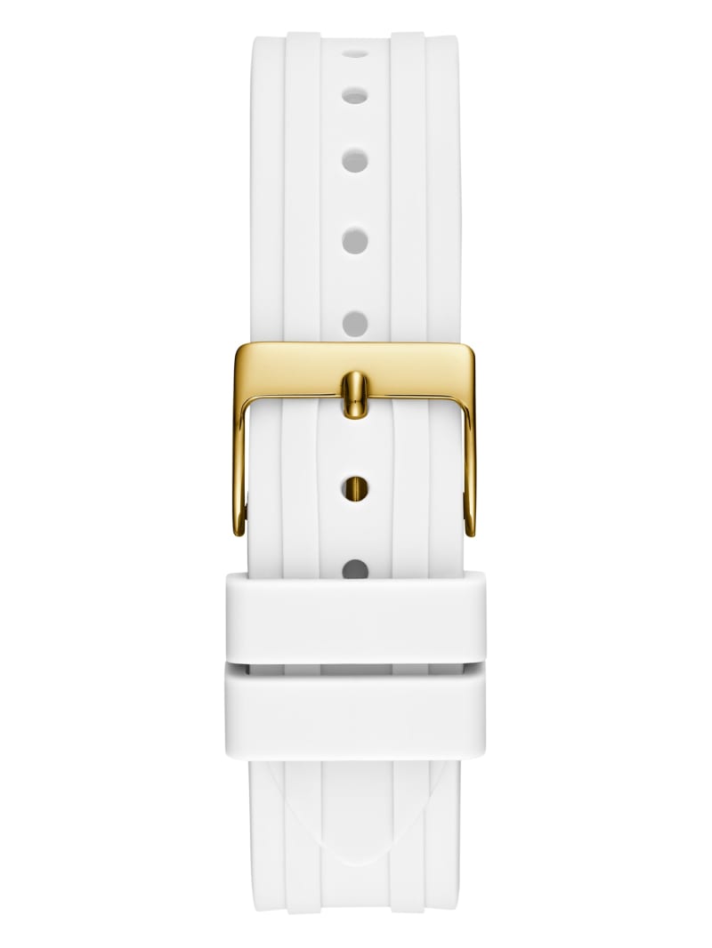 Guess Gold-Tone and White Siliconen Multifunctioneel Horloge Dames Goud | 9258-CXIQO