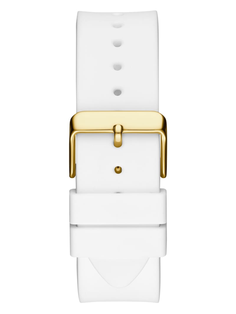 Guess Gold-Tone and Whiteuette Multifunctioneel Horloge Heren Wit | 2137-PDFMK