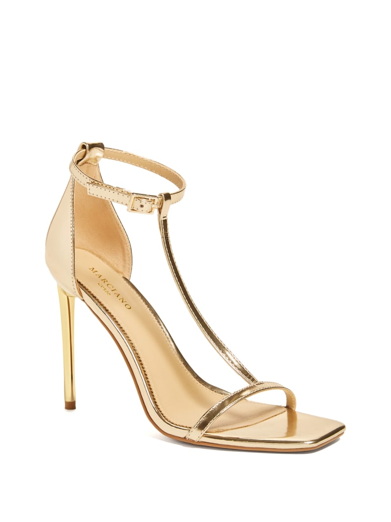 Guess Hak T-Riemen Sandalen Dames Goud | 5489-HFJDZ