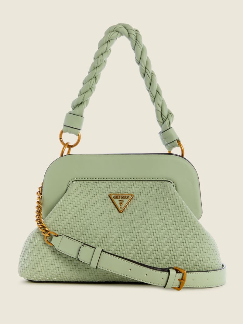 Guess Hassie Frame Crossbodytassen Dames Olijfgroen | 0835-SVFZN