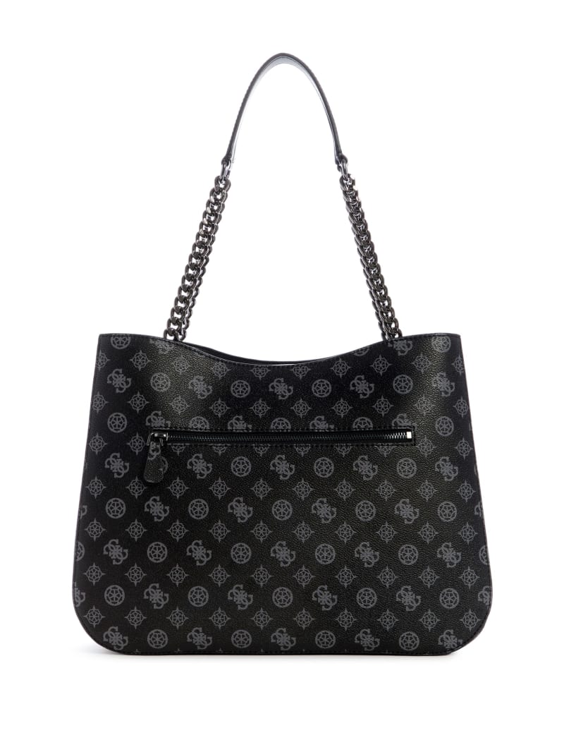 Guess Hensely Logo Girlfriend Tote Tassen Dames Zwart | 5397-MKTYZ