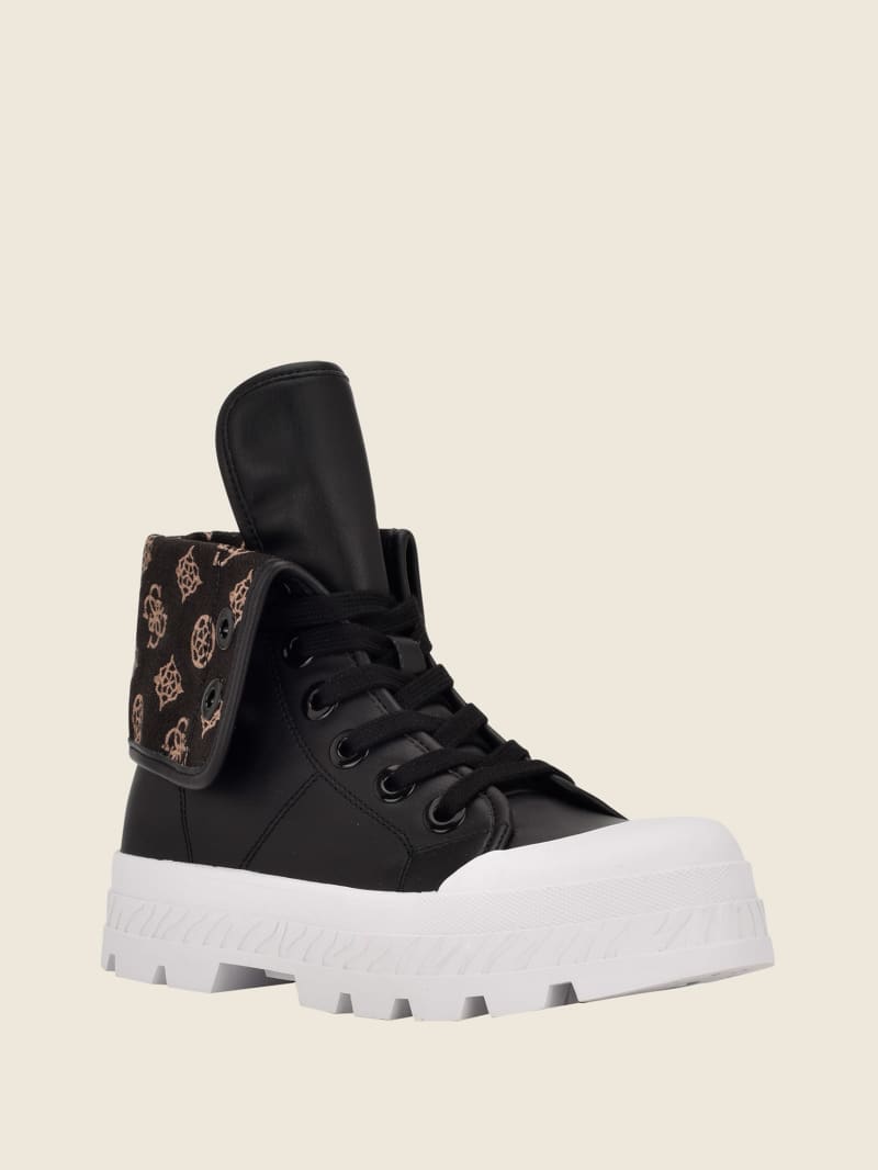 Guess Horlo Chunky High-Top Sneakers Dames Zwart | 1238-QTUZO