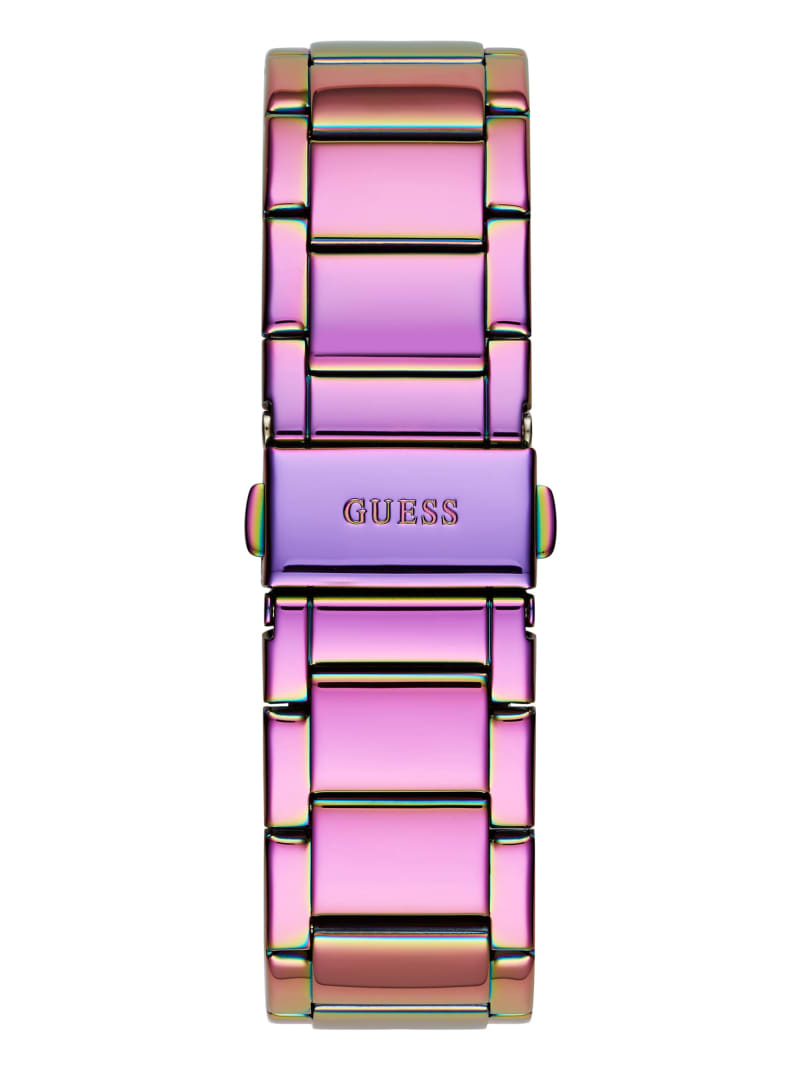 Guess Iridescent Rhinestone Multifunctioneel Horloge Dames Paars | 7064-ROUHA