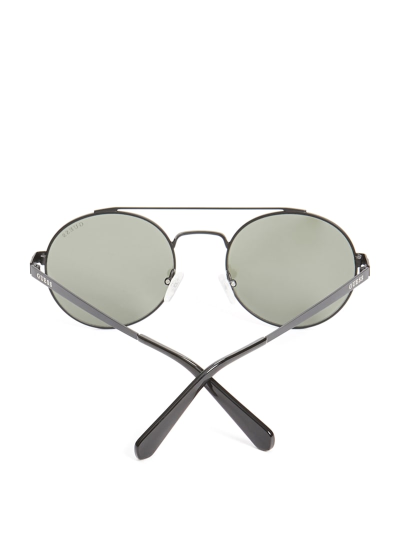 Guess Jack Round Aviator Zonnebril Heren Zwart | 3701-XGKTO