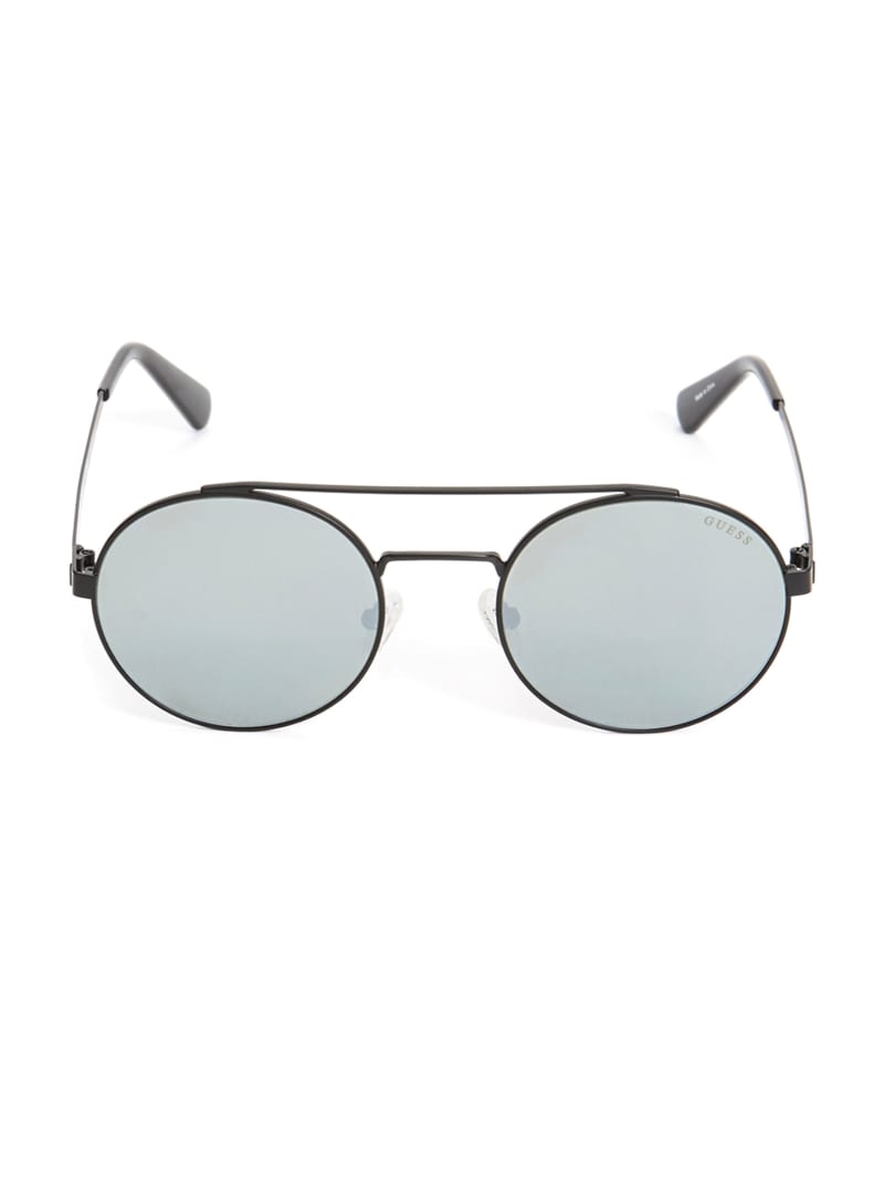 Guess Jack Round Aviator Zonnebril Heren Zwart | 3701-XGKTO