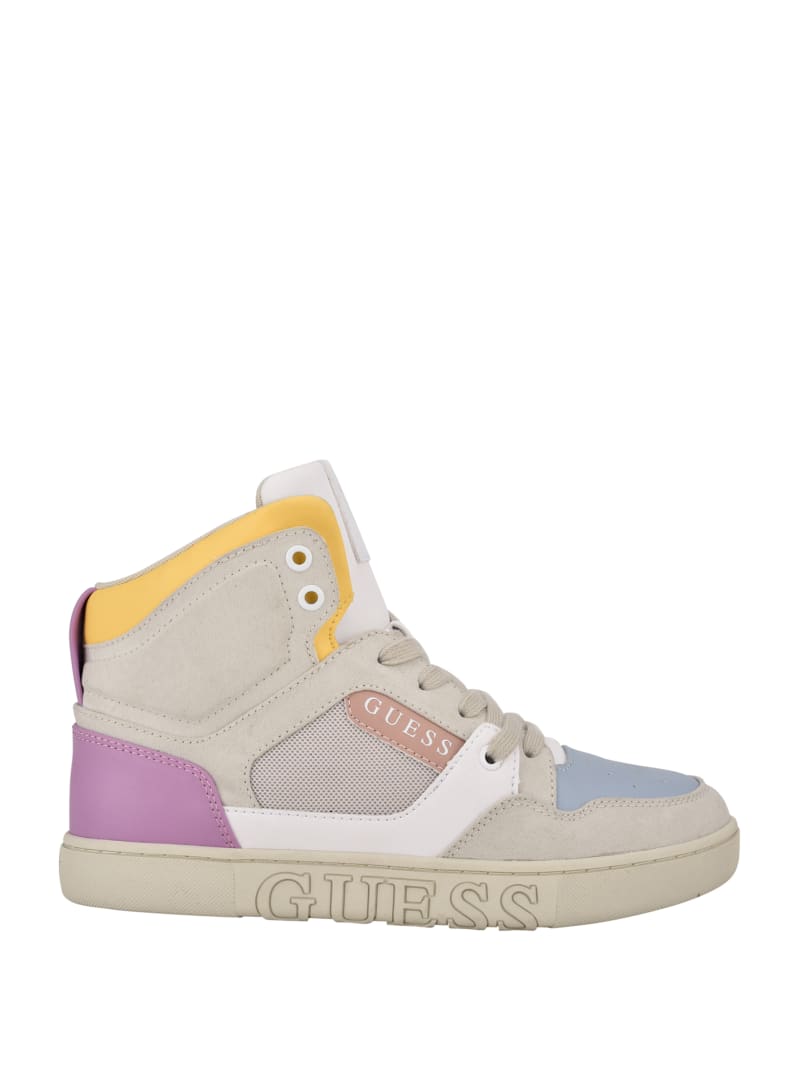 Guess Justis Faux-Suede High-Top Sneakers Dames Gekleurd | 5681-JQGYU