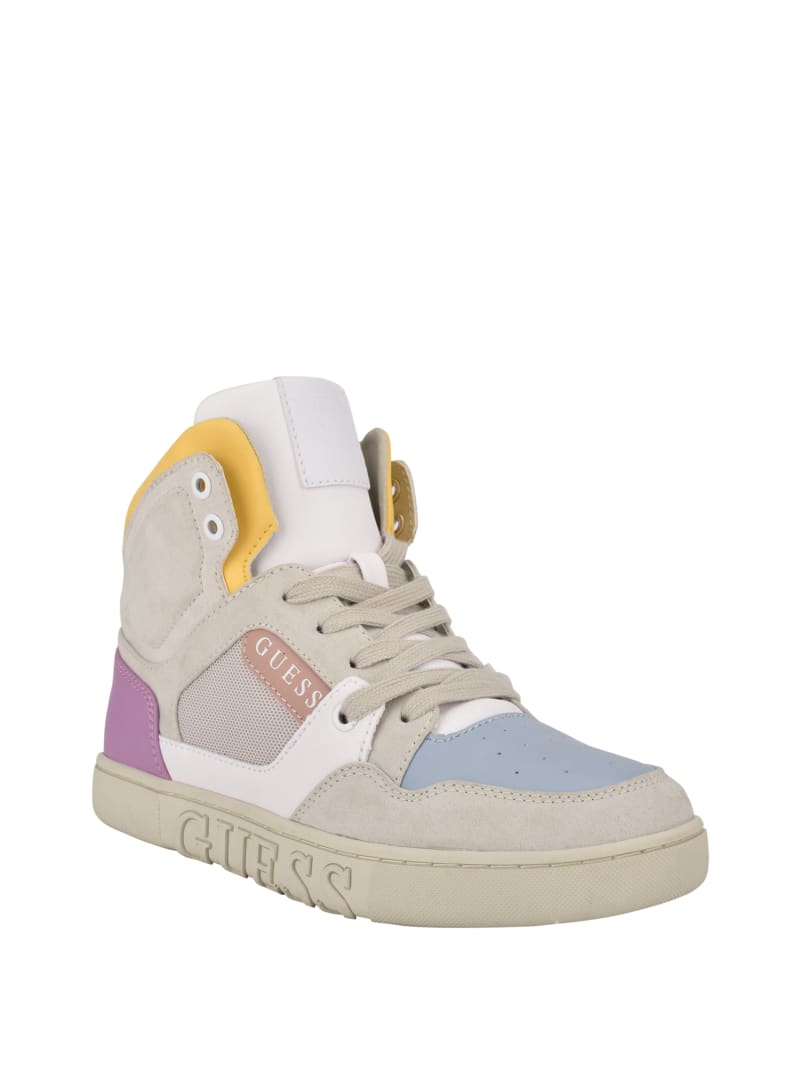 Guess Justis Faux-Suede High-Top Sneakers Dames Gekleurd | 5681-JQGYU