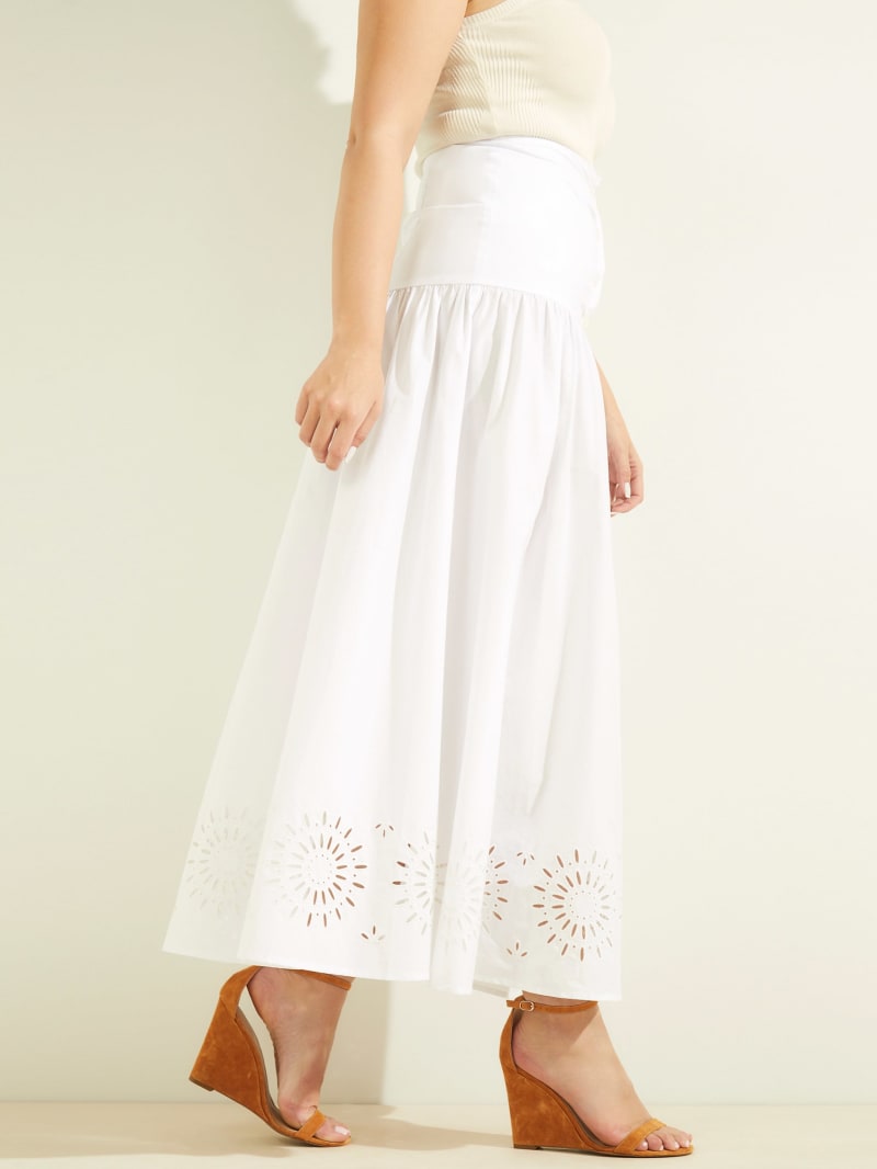 Guess Kaia Poplin Maxi Jurken Dames Wit | 8345-QXMBI